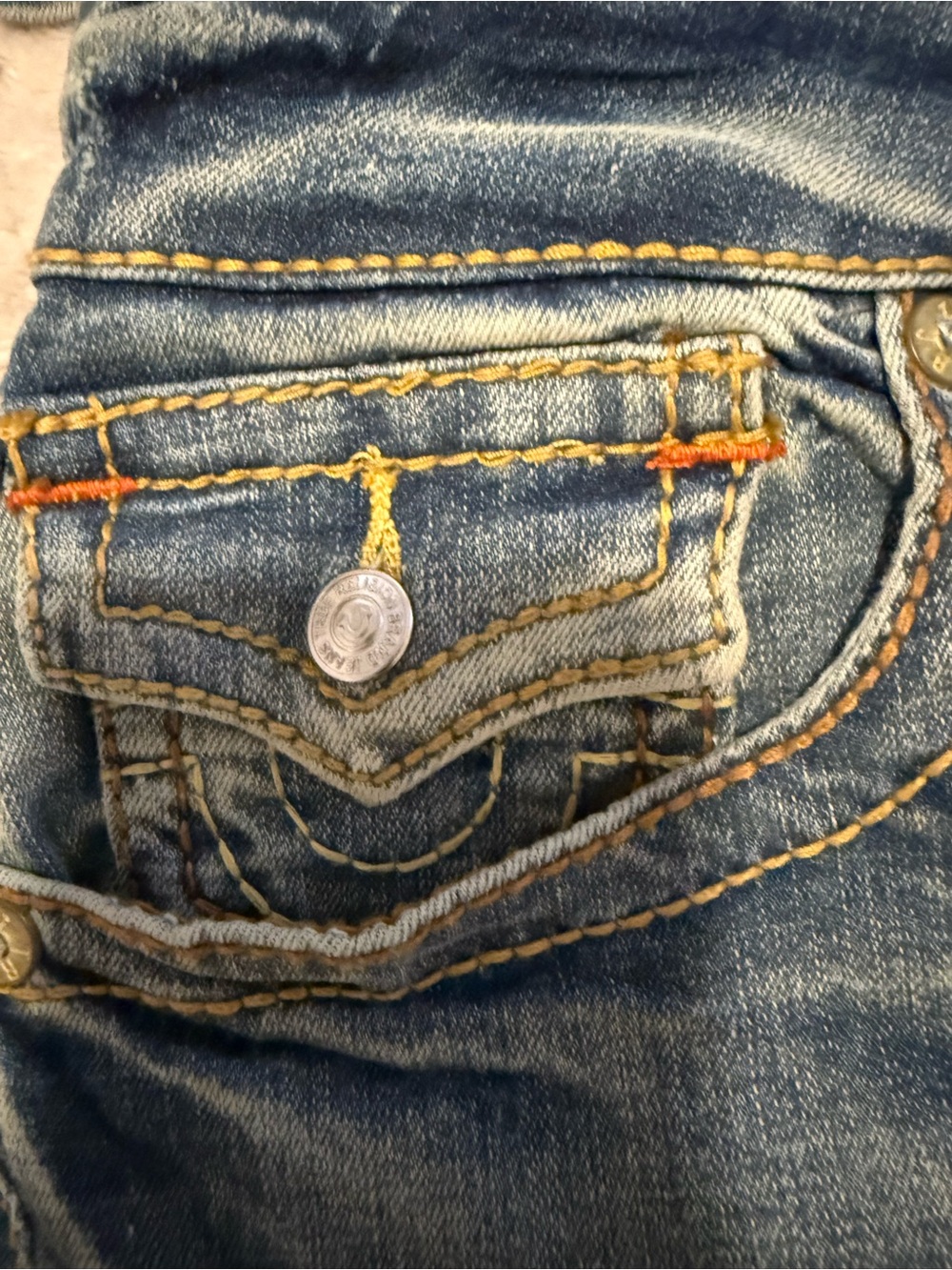True Religion Women’s ' Light Blue Denim Logo Button-Front Top - Picture 4 of 9